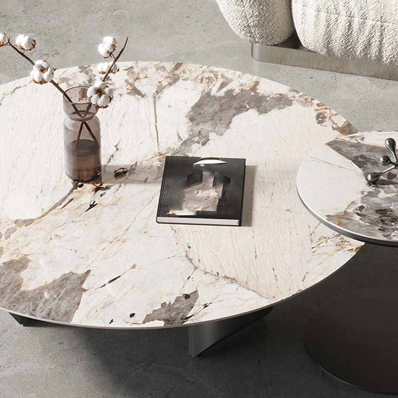 Slate Round Coffee Table Minimalist Coffee Table for Living Room Clearhalo 'Coffee & Accent Tables' 'Coffee Tables' 'coffee_tables' 'furn' 'furn_coffee_tables' 'Furniture' 'Living Room Furniture' 1200x1200_3eade9db-918c-434a-9d0c-345969f29a42