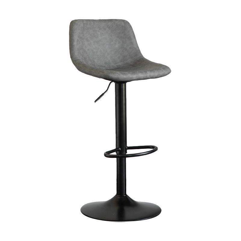 Contemporary Matte Finish Leather Barstool Adjustable Height Footrest Home Stool Clearhalo 'Bar Furniture' 'Bar Stools' 'bar_stools' 'Furniture' 'furniture_bar_stools' 'Kitchen & Dining Furniture' 1200x1200_3eae5ac5-bf47-4d9c-a0cf-0f5f3b299b0d