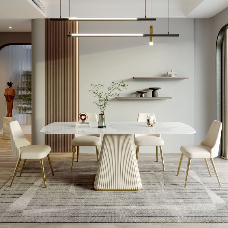 Modern Sintered Stone Top Dining Set Rectangle 1/4/5/6/7 Pieces Dining Table with Chairs Clearhalo 'Dining Room Sets' 'Dining Tables & Seating' 'dining_room_set' 'furn' 'furn_dining_room_set' 'Furniture' 'furniture_dining_room_set' 'Kitchen & Dining Furniture' 1200x1200_3eaf831a-e170-4eb5-bda1-97705154e936