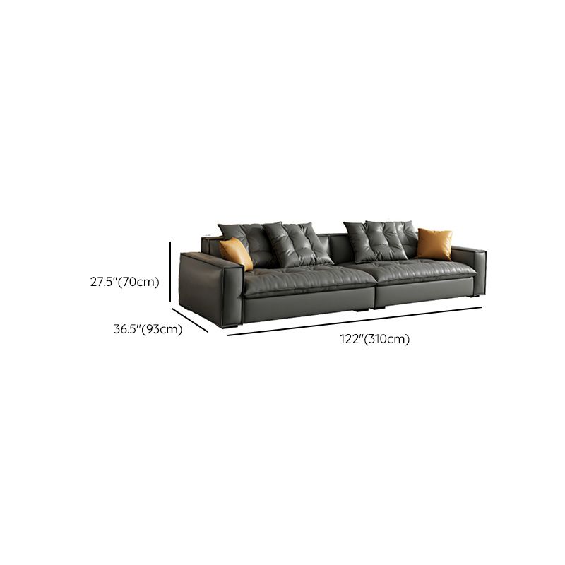Mitte des Jahrhunderts moderne Sitzgelegenheiten mit Kissen Sofa Smoking Arm in Grau