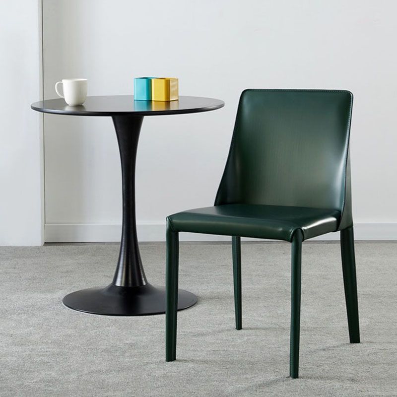 Modern Metal Dining Armless Chair Leather Dining Room Chair for Home Use Clearhalo ' kitchen&dining_furn' 'Dining Chairs' 'Dining Tables & Seating' 'dining_chair' 'furn' 'furn_dining_chair' 'Furniture' 'furniture_dining_chair' 'Kitchen & Dining Furniture' 'kitchen' 1200x1200_3eb0bac5-1c56-498b-810e-e5f188f14f26