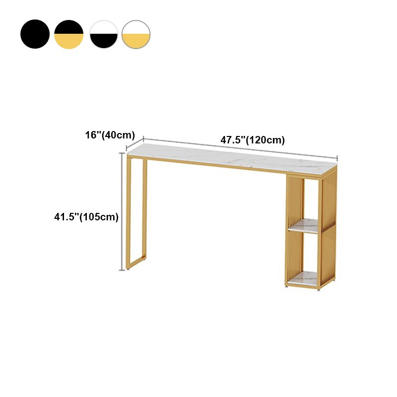 Stone Bar Dining Table Modern Rectangle Bar Table with Double Pedestal for Balcony Clearhalo 'Bar Furniture' 'Bar Tables' 'bar_tables' 'furn' 'furn_bar_tables' 'Furniture' 'furniture_bar_tables' 'Kitchen & Dining Furniture' 1200x1200_3eb1c040-348b-4425-98ae-557ccc27ff0e