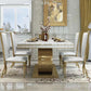 Glam Style Dining Faux Marble Table Dining Rectangle Table for Home Clearhalo 'Dining Tables & Seating' 'Dining Tables' 'dining_table' 'furn' 'furn_dining_table' 'Furniture' 'Kitchen & Dining Furniture' 1200x1200_3eb26a52-4ff7-4674-82ce-52c0999e8ab3