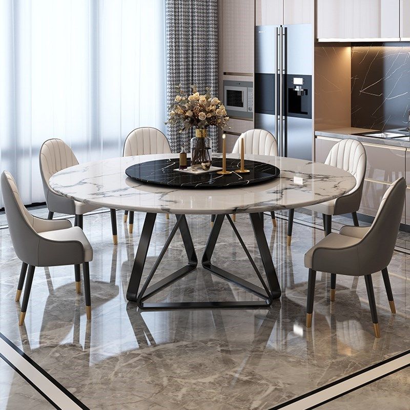 Marmeren eettafel Eigentijdse eettafel met voetstuk