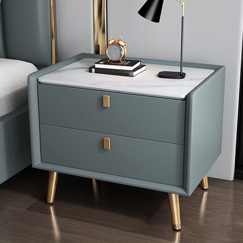 Vast houten bed nachtkastje 2-laden accent tafel nachtkastje met benen