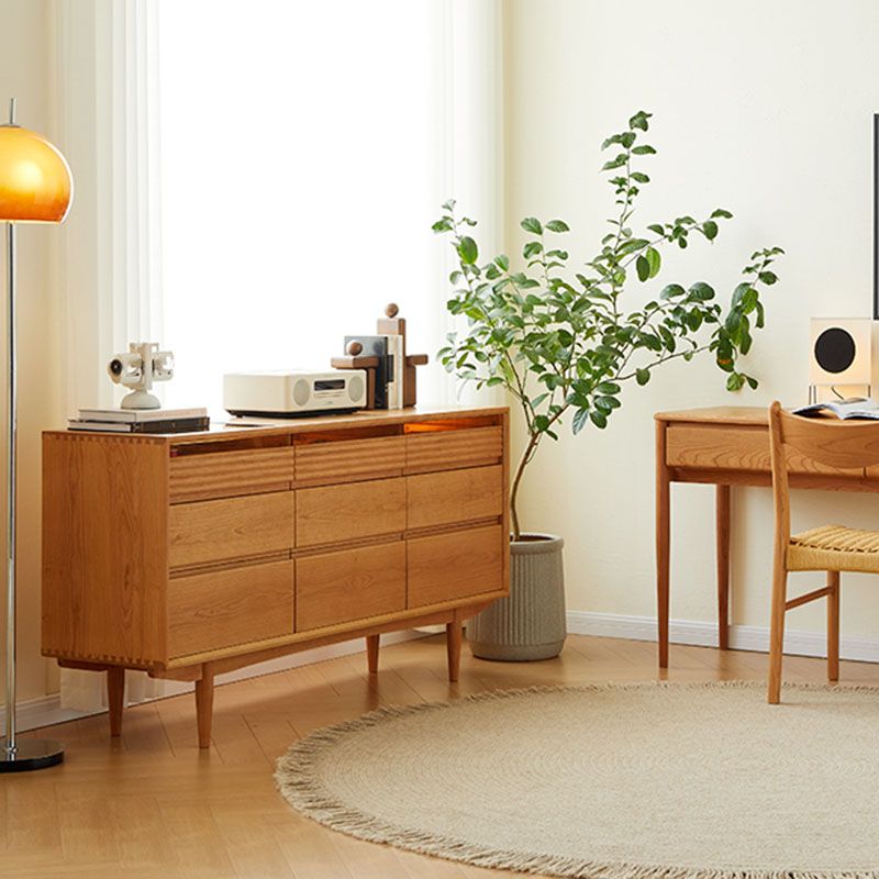 Contemporánea tocador doble horizontal de almacenamiento de madera para dormitorio para dormitorio