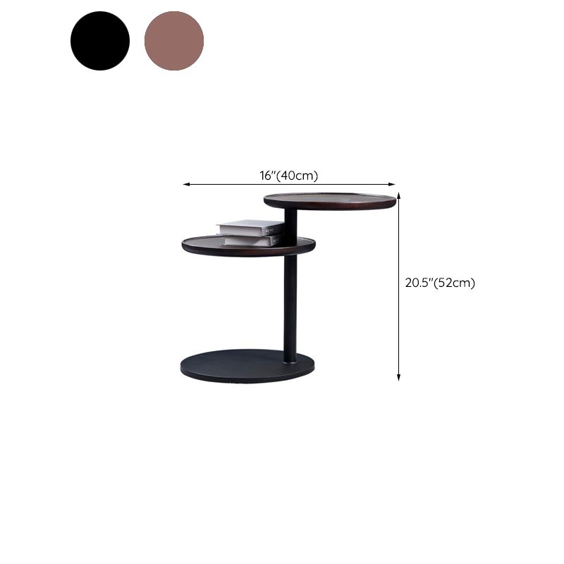 Modernistic Living Room Double Tier Round with Storage Pedestal Wood Side Table Clearhalo 'Coffee & Accent Tables' 'End & Side Tables' 'end_side_tables' 'furn' 'furn_end_side_tables' 'Furniture' 'Living Room Furniture' 1200x1200_3eb7f662-e98b-42c8-8e1d-d3633c4dc858