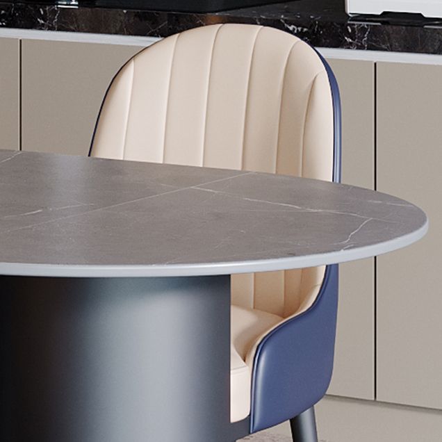Modern Style Dining Table Sintered Stone Dining Table with Black Frame for Kitchen Clearhalo ' dining_table' 'Dining Tables & Seating' 'Dining Tables' 'furn' 'furn_dining_table' 'Furniture' 'furniture_dining_table' 'Kitchen & Dining Furniture' 'kitchen&dining_furn' 'kitchen' 'kitchen_dining_table' 1200x1200_3eb8237d-212a-4351-ba34-d6fdddc47b42