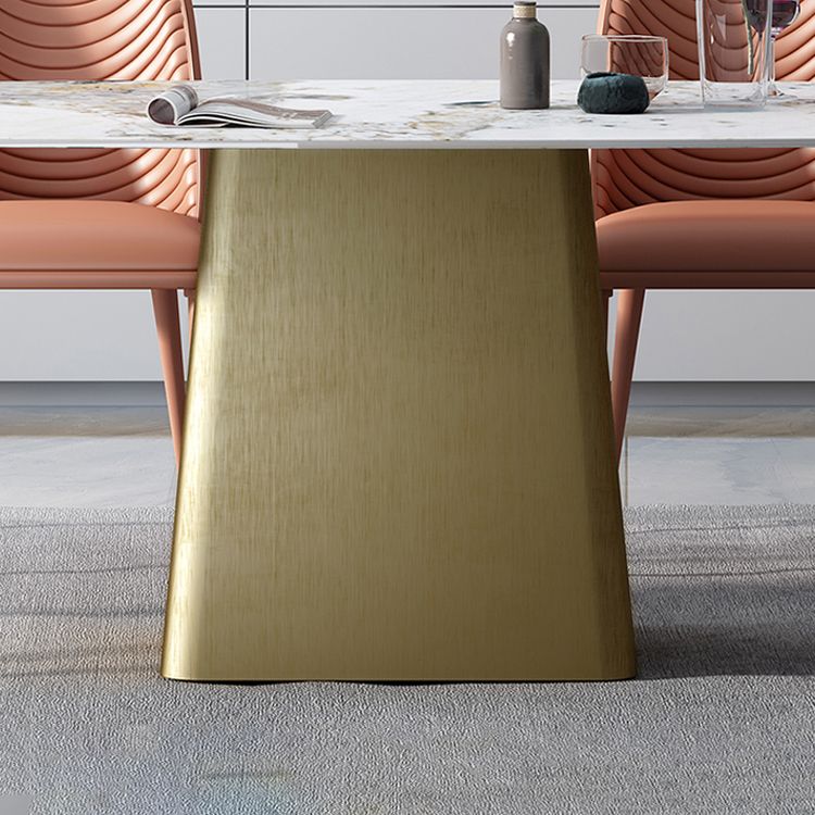 Glam 1/4/5/7 Pieces Dining Set Sintered Stone Dining Table Set with PU Leather Chairs Clearhalo 'Dining Room Sets' 'Dining Tables & Seating' 'dining_room_set' 'furn' 'furn_dining_room_set' 'Furniture' 'furniture_dining_room_set' 'Kitchen & Dining Furniture' 'kitchen&dining_furn' 'kitchen' 1200x1200_3eb897bd-a108-40fb-917a-129fed0fd129