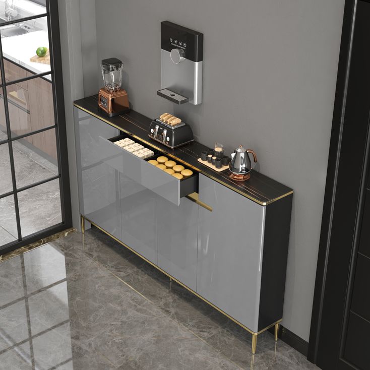 Glam Style Sideboard Gray Dining Sideboard Buffet for Living Room and Kitchen Clearhalo 'buffet_sideboard' 'Buffets & Sideboards' 'furn' 'furn_buffet_sideboard' 'Furniture' 'Kitchen & Dining Furniture' 1200x1200_3eb8b319-3681-4790-9a74-1c76bc1806f2