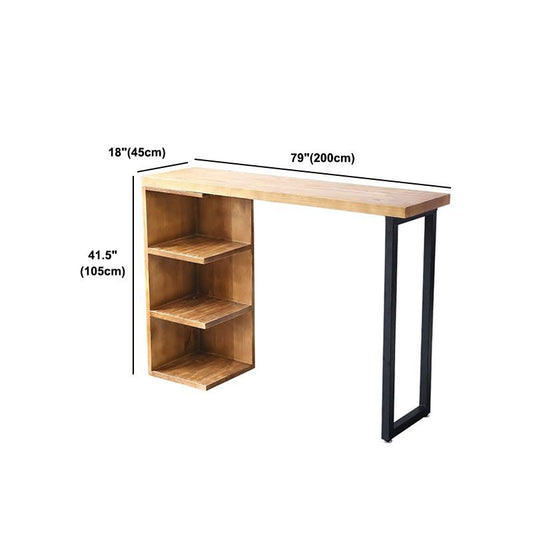 Industrial 1/2/3 Pieces Bar Table Set Rectangle Bar Table with High Wood Stools Clearhalo 'Bar Furniture' 'furn' 'furn_home_bar_bar_sets' 'Furniture' 'Home Bars & Bar Sets' 'home_bar_bar_sets' 'Kitchen & Dining Furniture' 1200x1200_3eb8bd81-4d43-46b2-af4f-e828da56344c