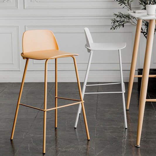 Scandinavian Footrest Metal Barstool Matte Finish Coffee Shop Stool Clearhalo 'Bar Furniture' 'Bar Stools' 'bar_stools' 'furn' 'furn_bar_stools' 'Furniture' 'furniture_bar_stools' 'Kitchen & Dining Furniture' 1200x1200_3eb9d227-8f0b-4538-bc99-3acc639e7ed2