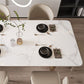 1/2/5/7 Stücke Designer -Stil Rechteck Ess Set Sintered Stone Top Dinette Tischset Set