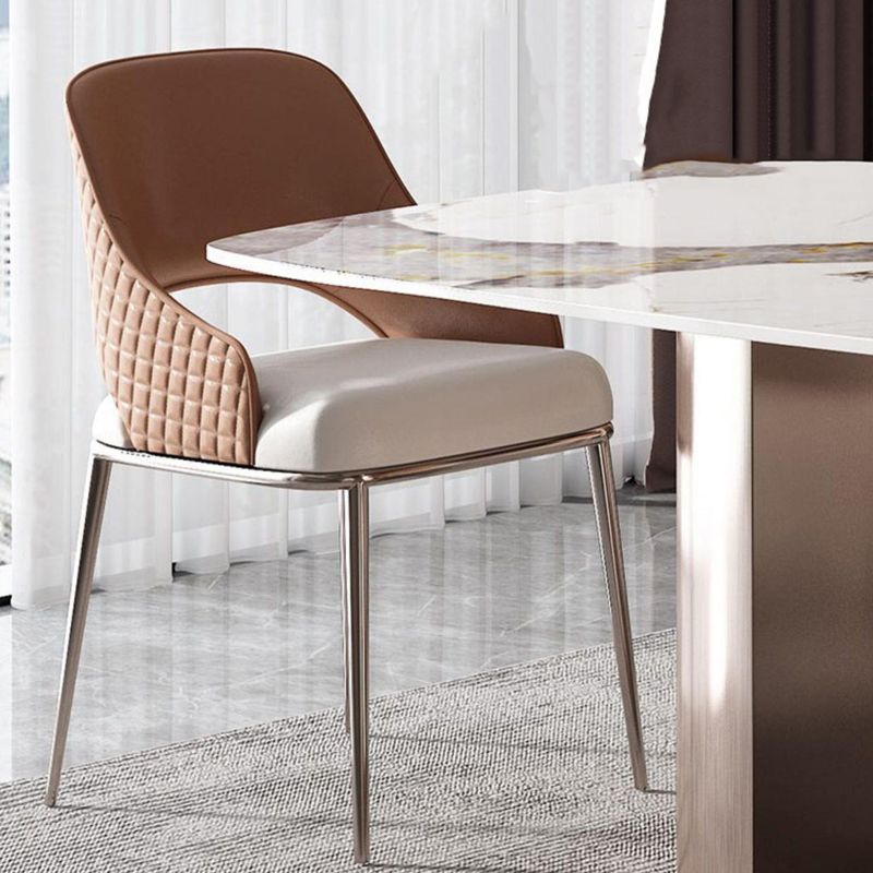 Chaise de salle à manger de cuisine glamour des jambes en métal ouvri