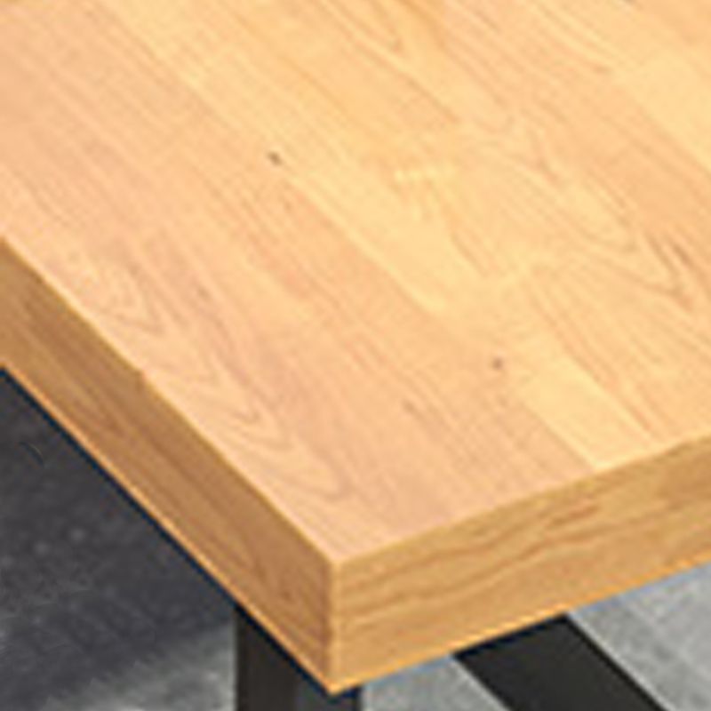 Rechthoekige industriële kantoorbureau massief hout schrijfbureau met metalen benen