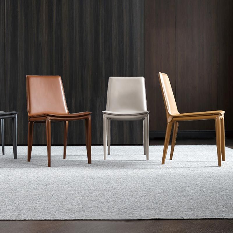 Contemporary Style Dining Chairs Armless Chair with Metal Legs for Kitchen Clearhalo 'Dining Chairs' 'Dining Tables & Seating' 'dining_chair' 'furn' 'furn_dining_chair' 'Furniture' 'Kitchen & Dining Furniture' 1200x1200_3ebd736e-dad8-4e27-b97e-d4401b143f9d