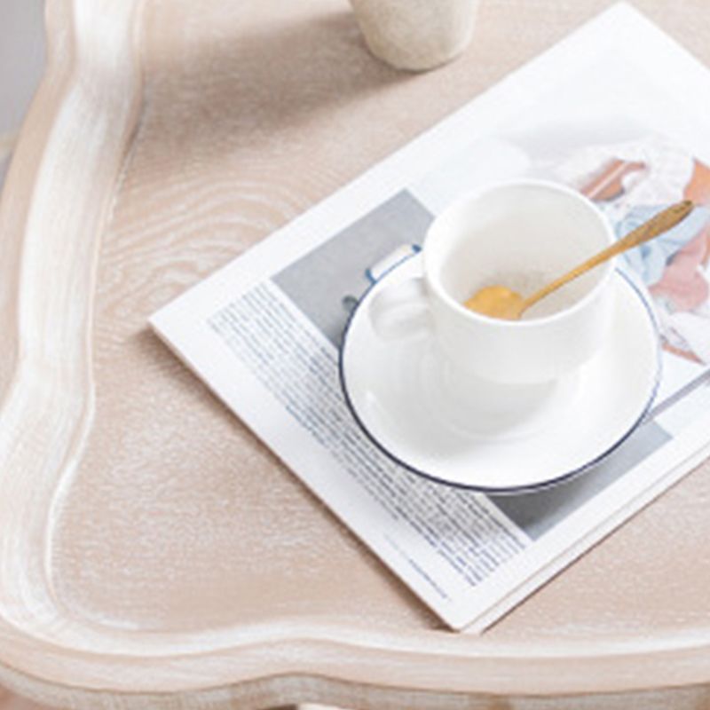 フランスのカントリースタイルのサイドテーブル白の悩みのある木材サイドテーブル