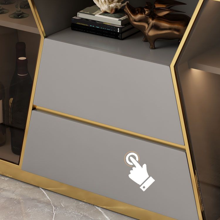 2-Door Dining Buffet Glam Buffet Sideboard with Drawers for Kitchen Clearhalo 'buffet_sideboard' 'Buffets & Sideboards' 'furn' 'furn_buffet_sideboard' 'Furniture' 'Kitchen & Dining Furniture' 1200x1200_3ebf70c9-fd87-4438-8099-fd1a846e5125