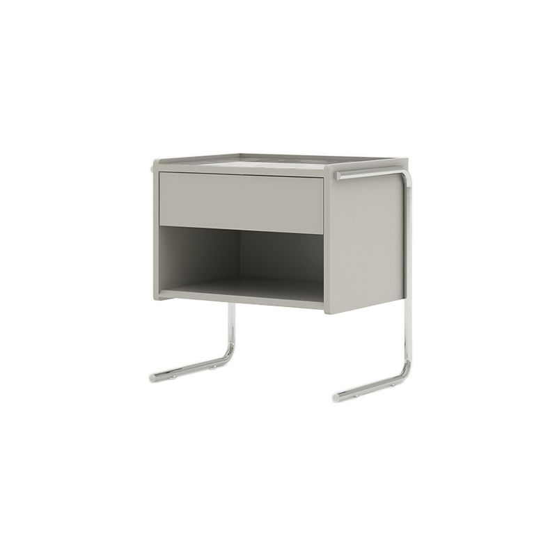 1 Drawer Glass Top Night Table Modern Mirrored Nightstand with Legs .19.7" Tall Clearhalo 'Bedroom Furniture' 'furn' 'furn_night_stand' 'Furniture' 'night_stand' 'Nightstands' 1200x1200_3ec12b02-b912-431f-ba65-3c7d696b0a3e