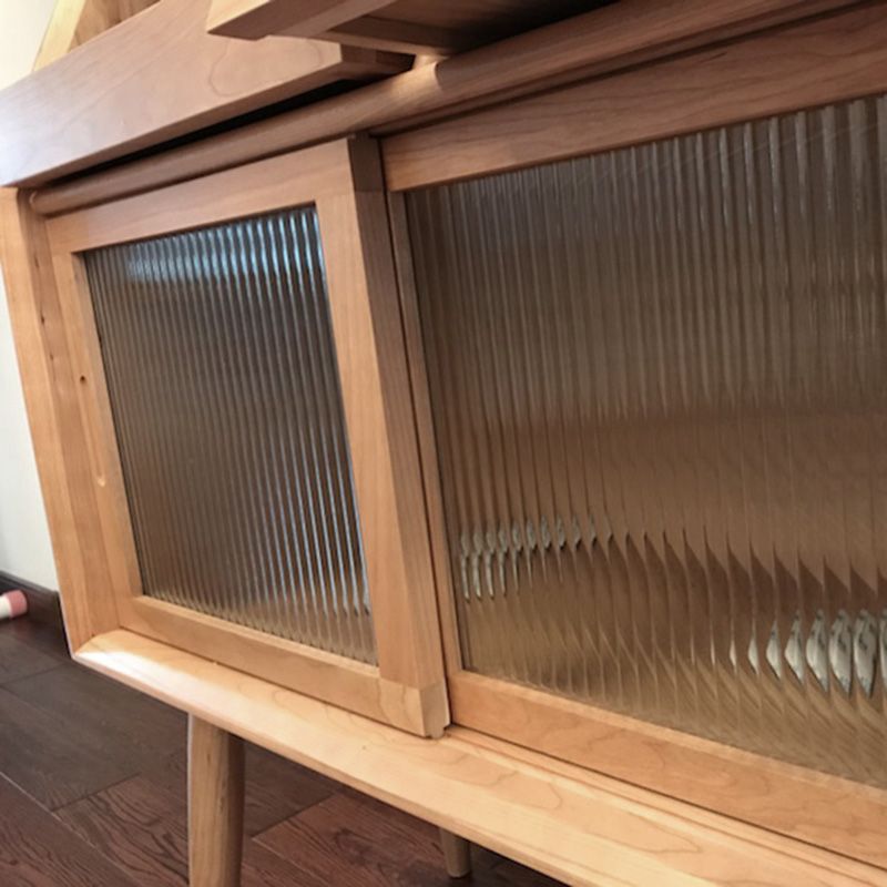 16.5"W√ó38.6"H Sliding Door Dining Server Modern Solid Wood Sideboard Table with 2-drawer Clearhalo 'buffet_sideboard' 'Buffets & Sideboards' 'furn' 'furn_buffet_sideboard' 'Furniture' 'Kitchen & Dining Furniture' 1200x1200_3ec1873f-3616-442e-b9b6-525c9a9767de