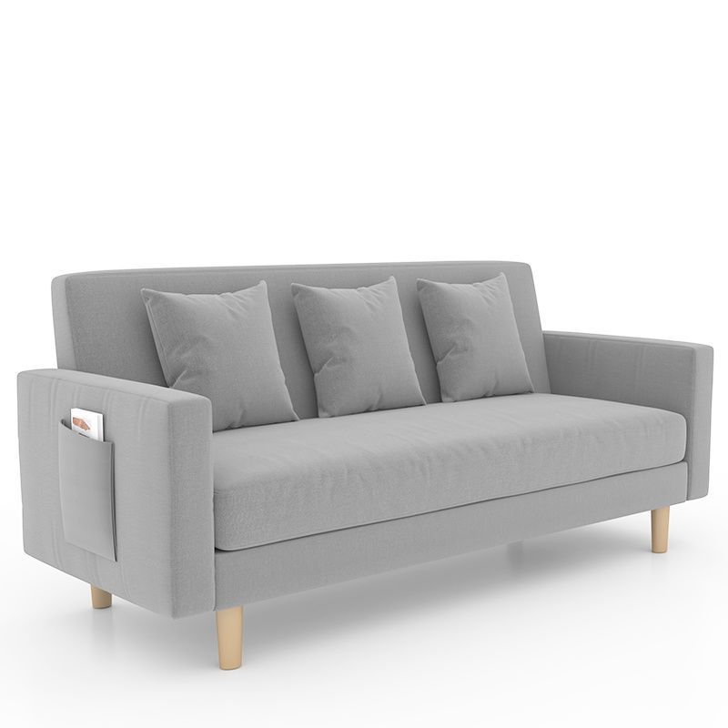 Sofá de brazo cuadrado de algodón de 3 plazas de 25.6 "H para sala de estar para sala de estar