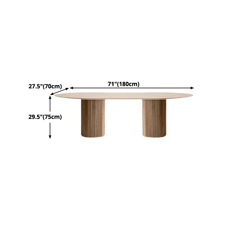 Pinewood Solid Wood Dining Table Modern Wood Color Double Pedestal Table for Dining Room Clearhalo ' dining_table' 'Dining Tables & Seating' 'Dining Tables' 'furn' 'furn_dining_table' 'Furniture' 'furniture_dining_table' 'Kitchen & Dining Furniture' 'kitchen&dining_furn' 'kitchen' 'kitchen_dining_table' 1200x1200_3ec3b361-6379-4c74-b06c-9e3b6a542a22