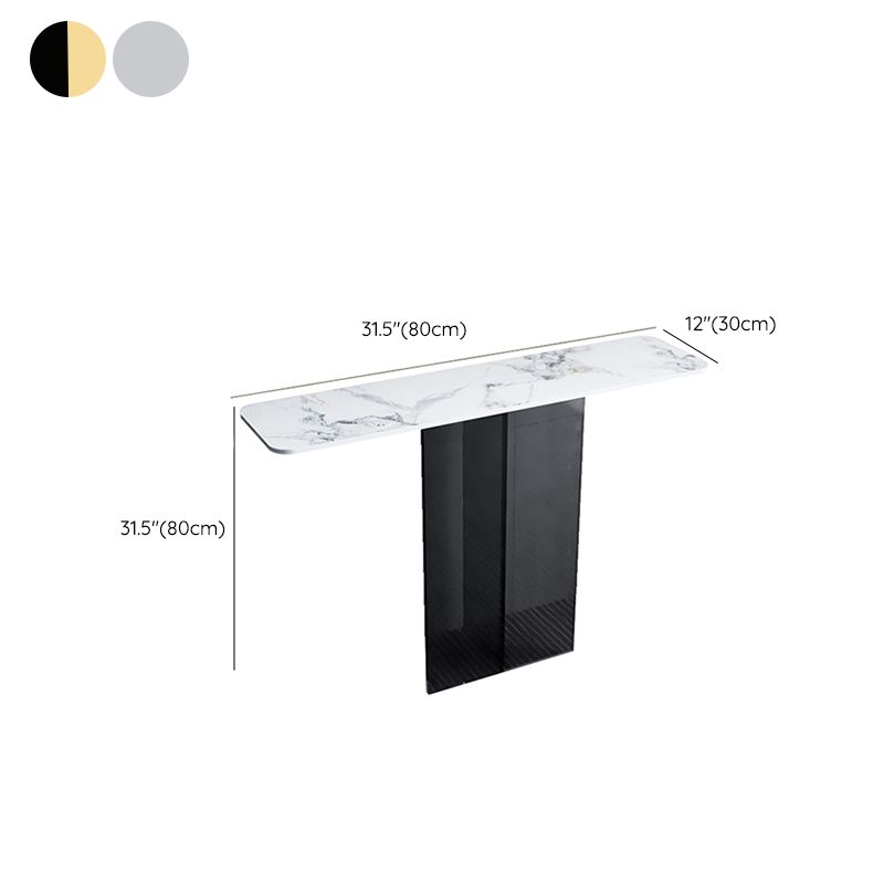 Tavolo della console contemporanea a forma di rettangolo oro/console in pietra nera