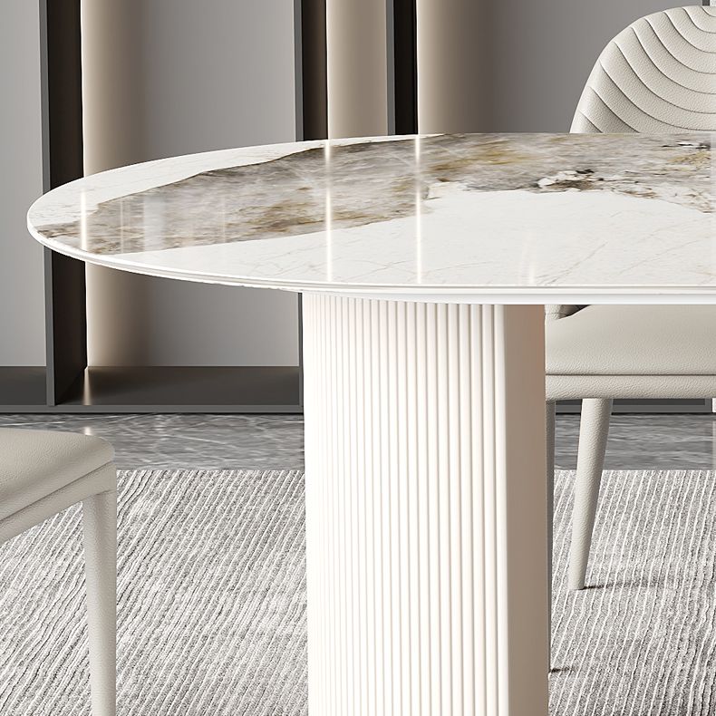 Traditional Luxury Dining Table Sintered Stone Oval Table for Home Clearhalo 'Dining Tables & Seating' 'Dining Tables' 'dining_table' 'furn' 'furn_dining_table' 'Furniture' 'Kitchen & Dining Furniture' 1200x1200_3ec510a9-f0fc-4ca9-9002-de0d8c91bdfa