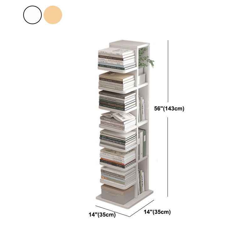 Étagère de livre géométrique contemporain avec étagères rectangulaires bibliothèque en bois