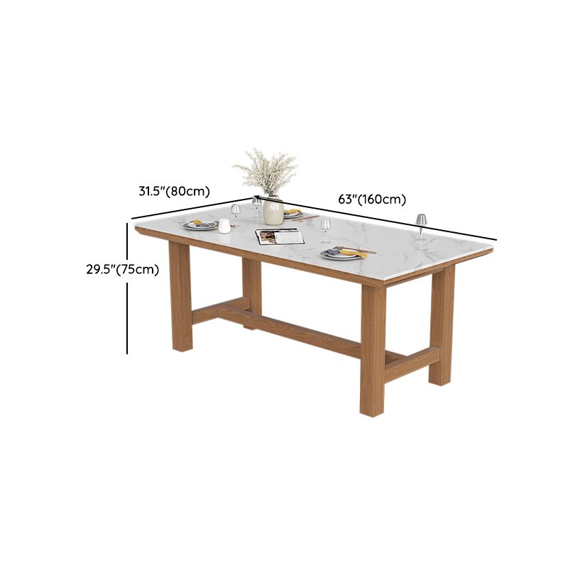 White Stone Top Table Set with Wooden Frame 1/2/5 Pieces Modern Dinette Set Clearhalo 'Dining Room Sets' 'Dining Tables & Seating' 'dining_room_set' 'furn' 'furn_dining_room_set' 'Furniture' 'Kitchen & Dining Furniture' 1200x1200_3ec706cf-95eb-4245-beee-468be8609d55