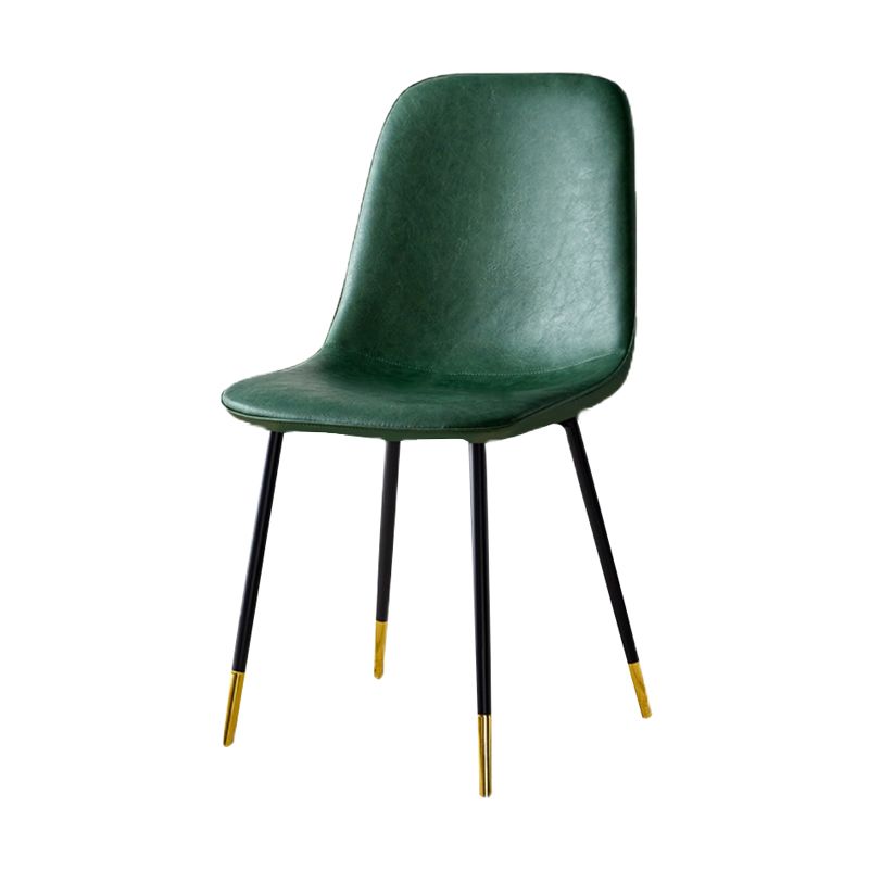 Glam Style Leather Dining Chairs for Kitchen Solid Back Armless Chairs Clearhalo ' kitchen&dining_furn' 'Dining Chairs' 'Dining Tables & Seating' 'dining_chair' 'furn' 'furn_dining_chair' 'Furniture' 'furniture_dining_chair' 'Kitchen & Dining Furniture' 'kitchen' 1200x1200_3ec7bc8b-ccab-4bce-9098-2d535ccdd169