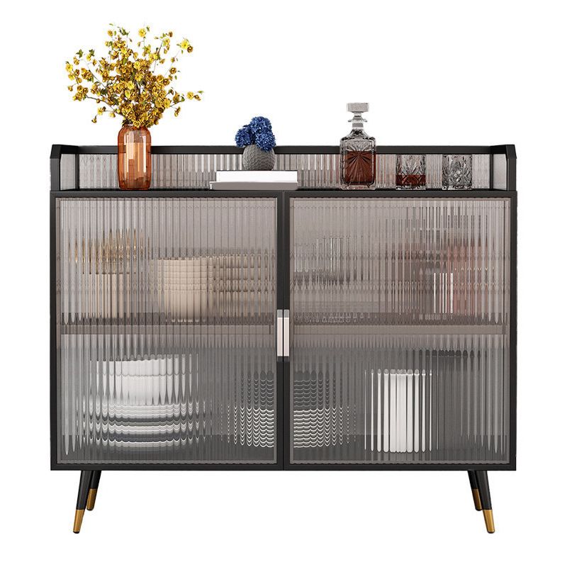 Glam Metal Curio Curio Porte di vetro Visualizza mobile per soggiorno per soggiorno