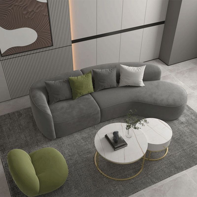 Sofa mit modernem Stil sogar Rückenarmlehre kein Kissen zurück graues Sofa