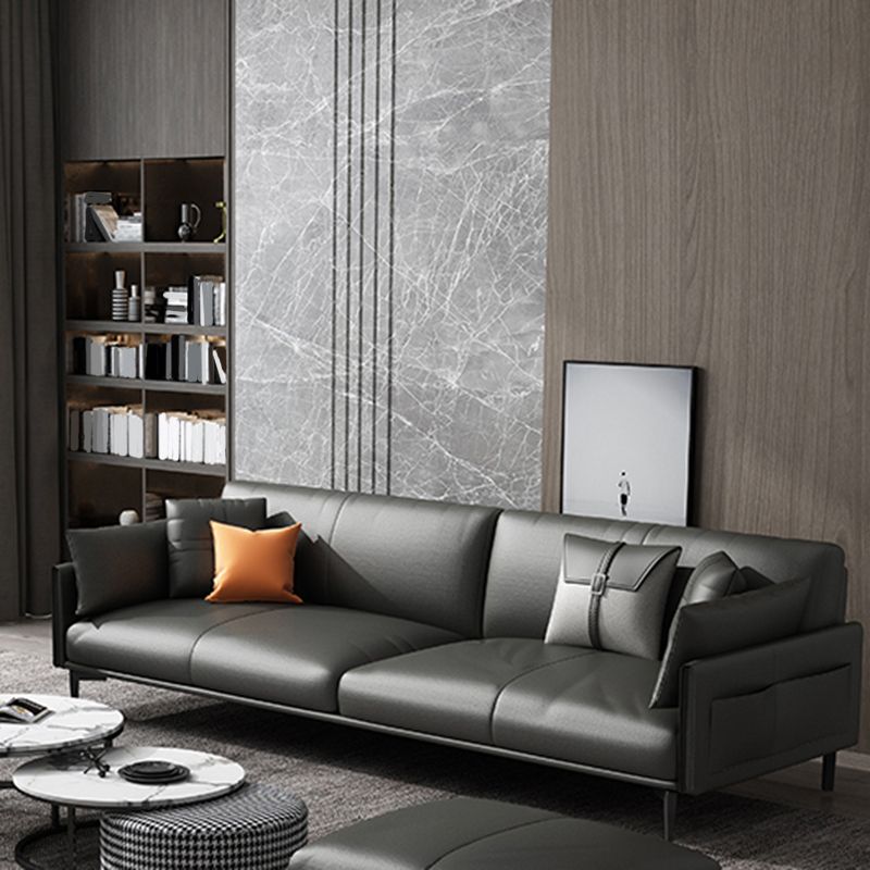 Faux Leather Sofa 33.46 " D x 30.70" H Square Arm  Sofa for Living Room