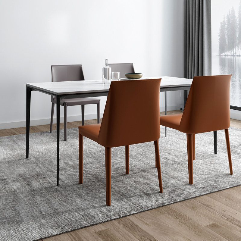 Contemporary Sintered Stone Table Rectangle Table Set 1/4/5/7 Pieces Dining Set Clearhalo 'Dining Room Sets' 'Dining Tables & Seating' 'dining_room_set' 'furn' 'furn_dining_room_set' 'Furniture' 'Kitchen & Dining Furniture' 1200x1200_3ec9f9a7-7561-4f4f-acb9-8e391083f69e