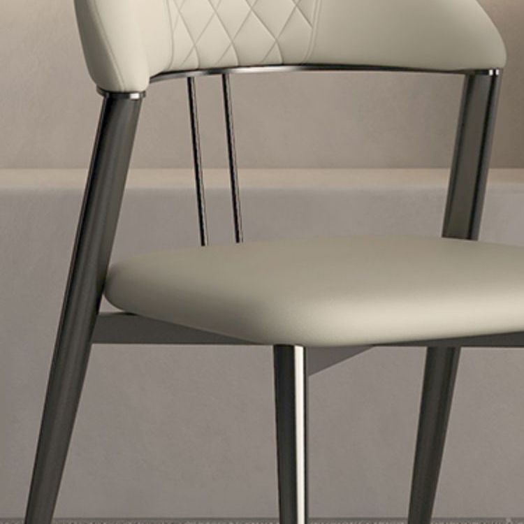 フェイクレザーダイニングチェアノルディックスタイルオープンバックアームレスダイニングルーム用