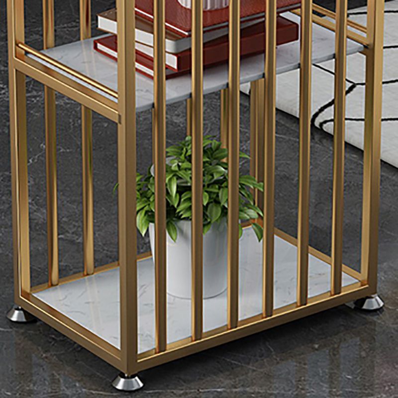 Glam Rectangle Faux Marble Pub Bar Table Double Pedestal Bar Dining Table with 3-Shelf Clearhalo 'Bar Furniture' 'Bar Tables' 'bar_tables' 'furn' 'furn_bar_tables' 'Furniture' 'furniture_bar_tables' 'Kitchen & Dining Furniture' 'kitchen&dining_furn' 'kitchen' 1200x1200_3eca4596-3b49-48f0-a3d5-59895a92daf6