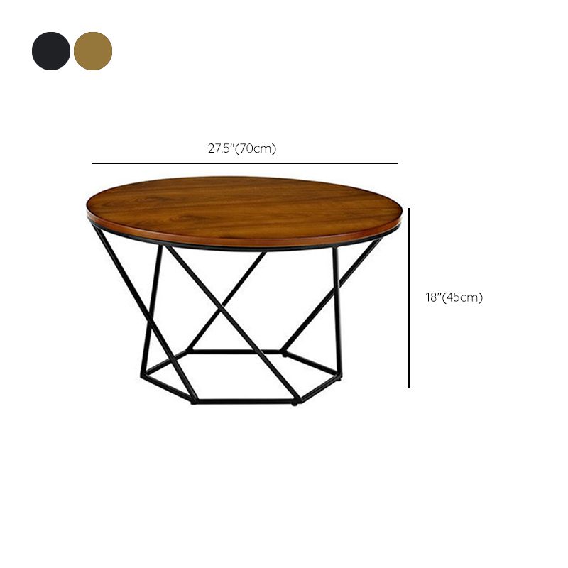 Modern Round Wood Frame Coffee Table Brown Finish Cocktail Table Clearhalo 'Coffee & Accent Tables' 'Coffee Tables' 'coffee_tables' 'furn' 'furn_coffee_tables' 'Furniture' 'Living Room Furniture' 1200x1200_3ecab242-73bc-49b3-8d9c-2766b7949a2b