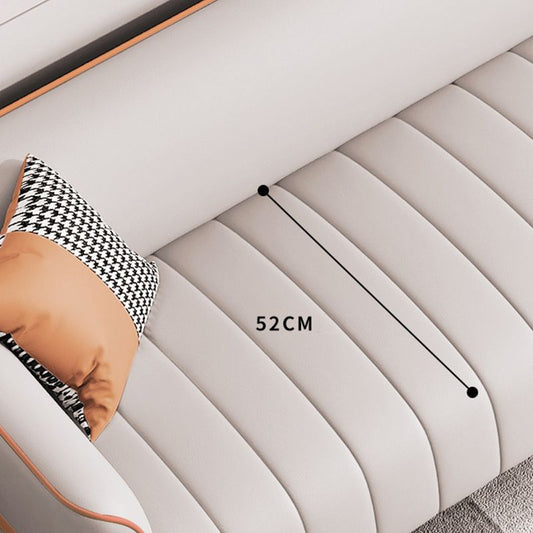 Zeitgenössischer 225.6 "H Faux Leder Smoking -Armsofa für Wohnzimmer