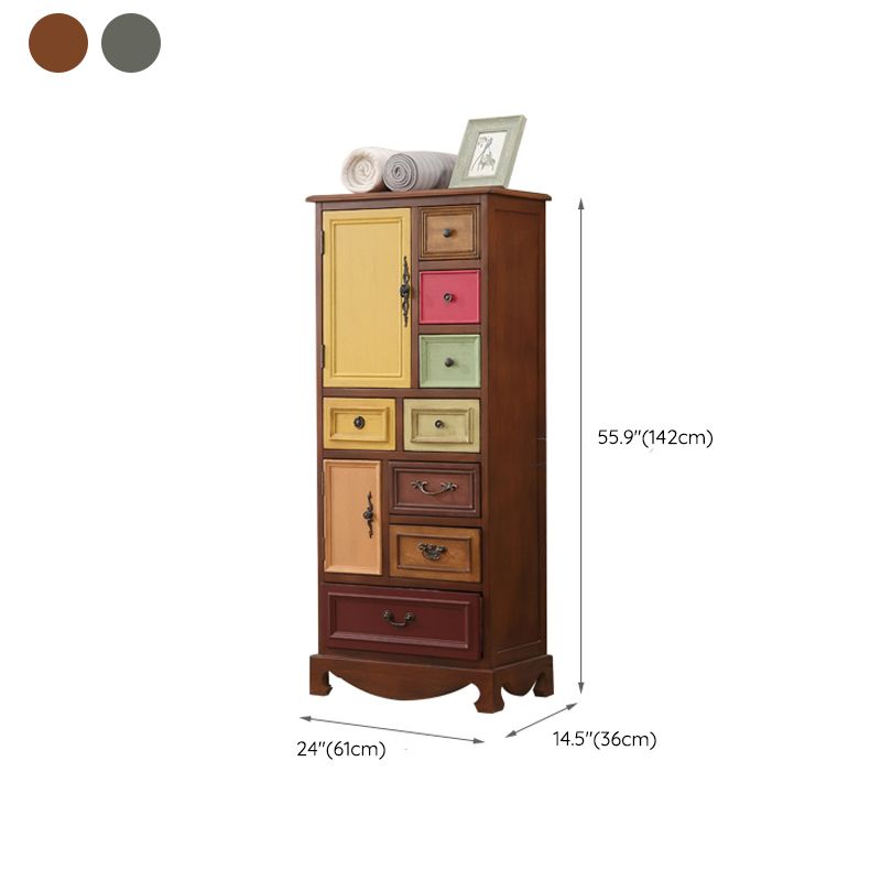 Cómoda vertical de madera con cajones para dormitorio náutico