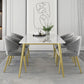 Modern Rectangle Dining Set 1/2/5 Pieces Stone Top Indoor Dinette Set with Gold Base Clearhalo 'Dining Room Sets' 'Dining Tables & Seating' 'dining_room_set' 'furn' 'furn_dining_room_set' 'Furniture' 'Kitchen & Dining Furniture' 1200x1200_3ece5a34-7426-4e37-b321-0a197c31a2f1