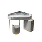 Glam Dressing Table Stool Set with Drawers, Slate Top Makeup Vanity Set