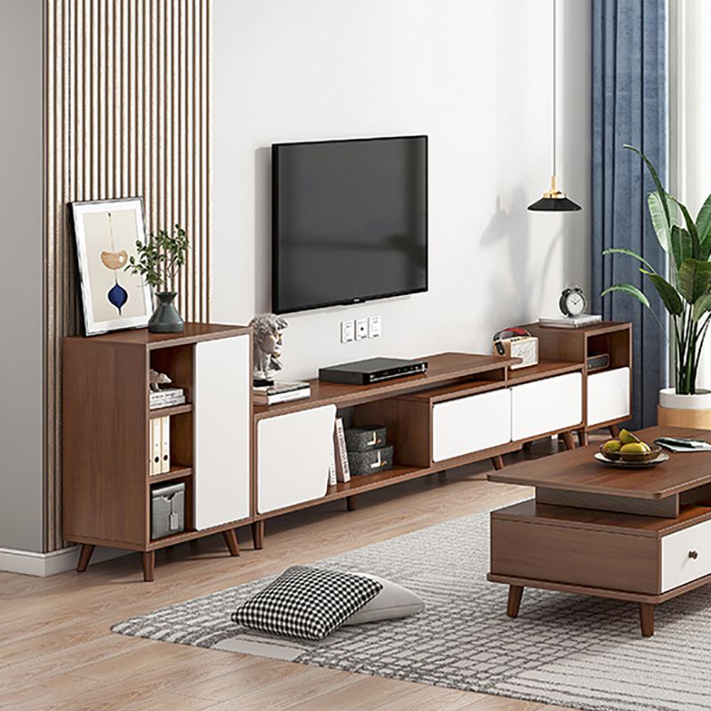 Engineered Wood TV Stand Console with Cabinet 2-Drawer TV Media Stand Clearhalo 'furn' 'furn_tv_stands_entertainment_centers' 'Furniture' 'Living Room Furniture' 'TV Stands & Entertainment Centers' 'TV Stands & Media Storage Furniture' 'tv_stands_entertainment_centers' 1200x1200_3ecfe6b3-0d5f-4e57-a941-60d36b04a166