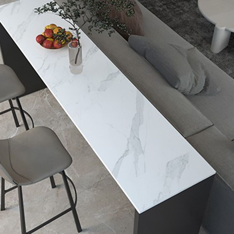 Stone Bar Dining Table Modern Rectangle Bar Table with Double Pedestal for Dining Room Clearhalo 'Bar Furniture' 'Bar Tables' 'bar_tables' 'furn' 'furn_bar_tables' 'Furniture' 'furniture_bar_tables' 'Kitchen & Dining Furniture' 1200x1200_3ed041e1-ba7a-4685-a94e-950782e4e89e