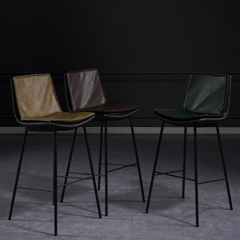 Scandinavian Leather Counter Stools Low Back Bar Stools with Square Seat (Set of 2) Clearhalo 'Bar Furniture' 'Bar Stools' 'bar_stools' 'furn' 'furn_bar_stools' 'furniture_bar_stools' 'Kitchen & Dining Furniture' 'kitchen&dining_furn' 'kitchen' 'kitchen_furn' Furniture' 1200x1200_3ed11b5a-f4f5-431a-ac5e-ceda20a70fad