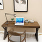 Industrial Wooden Office Desk Rectangular Natural Writing Desk with Metal Legs