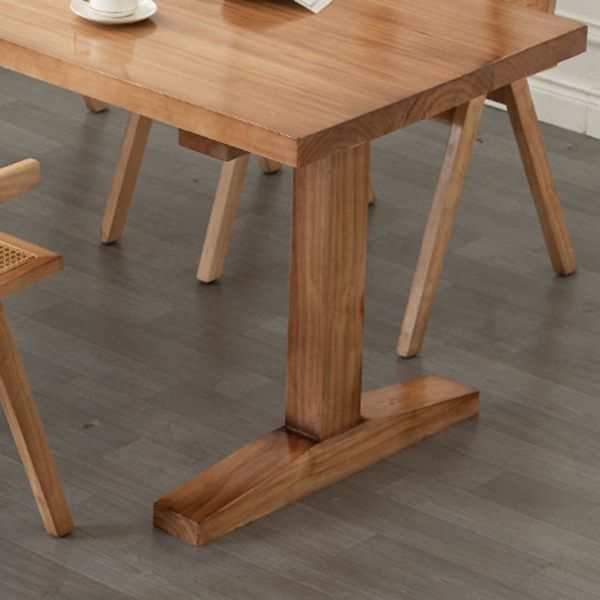 Modern Rectangular Dining Table Solid Wood Dining Table with Double Pedestal Clearhalo 'Dining Tables & Seating' 'Dining Tables' 'dining_table' 'furn' 'furn_dining_table' 'Furniture' 'furniture_dining_table' 'Kitchen & Dining Furniture' 'kitchen' 'kitchen_dining_table' 1200x1200_3ed3fcd7-dce4-4a40-be10-c3738d0f0966