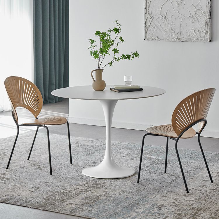 Modern Tulip Pedestal White Dining Table Stone Table for Kitchen Clearhalo 'Dining Tables & Seating' 'Dining Tables' 'dining_table' 'furn' 'furn_dining_table' 'Furniture' 'Kitchen & Dining Furniture' 1200x1200_3ed47085-b645-4dd1-adea-49573627cd2b