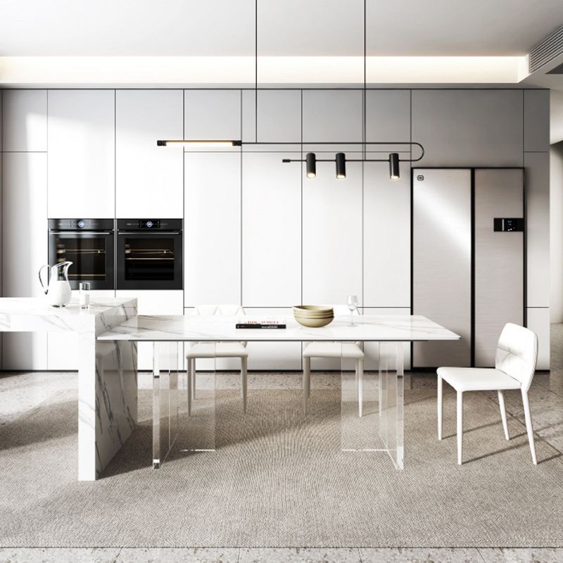 Modern Rectangle Sintered Stone Table Set 1/4/5/6/7/8 Pieces Dining Set Clearhalo 'Dining Room Sets' 'Dining Tables & Seating' 'dining_room_set' 'furn' 'furn_dining_room_set' 'Furniture' 'Kitchen & Dining Furniture' 1200x1200_3ed471ec-afaa-4d6e-9344-a9eff22156af