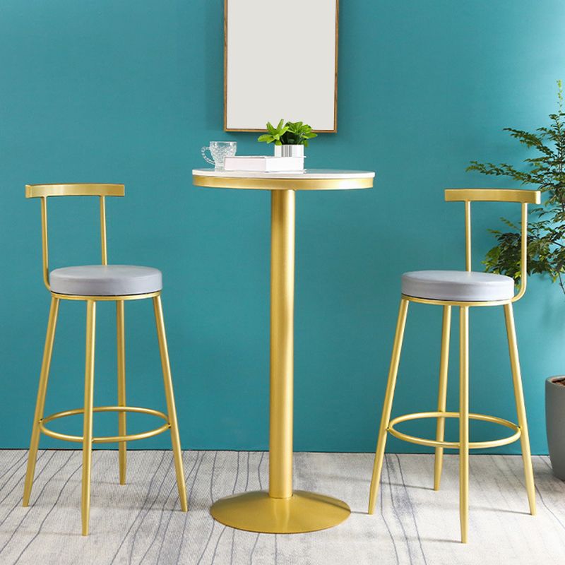 Metal Low Back Dining Stools Glam Armless Bar Stools with Gold Metal Base Clearhalo 'Bar Furniture' 'Bar Stools' 'bar_stools' 'furn' 'furn_bar_stools' 'Furniture' 'Kitchen & Dining Furniture' 1200x1200_3ed70065-039b-47ce-a780-464808bf2786